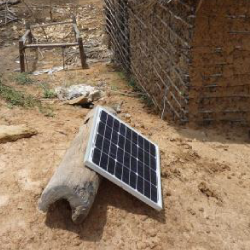 Samuel’s 30W panel outside the hut where he charges phones