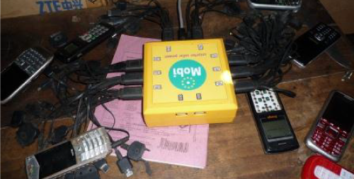 A Mobi unit charging phones