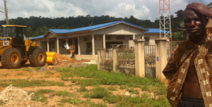 The new ICT centre and library that is being constructed in the village.
