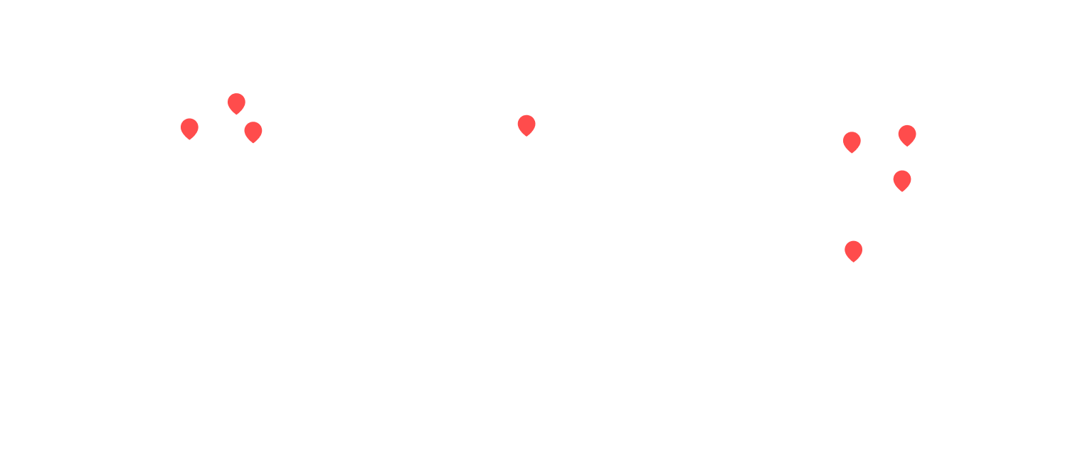 Map of the world with pin-points indicating case study locations