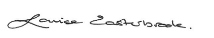 CFO Louise Easterbrook signature