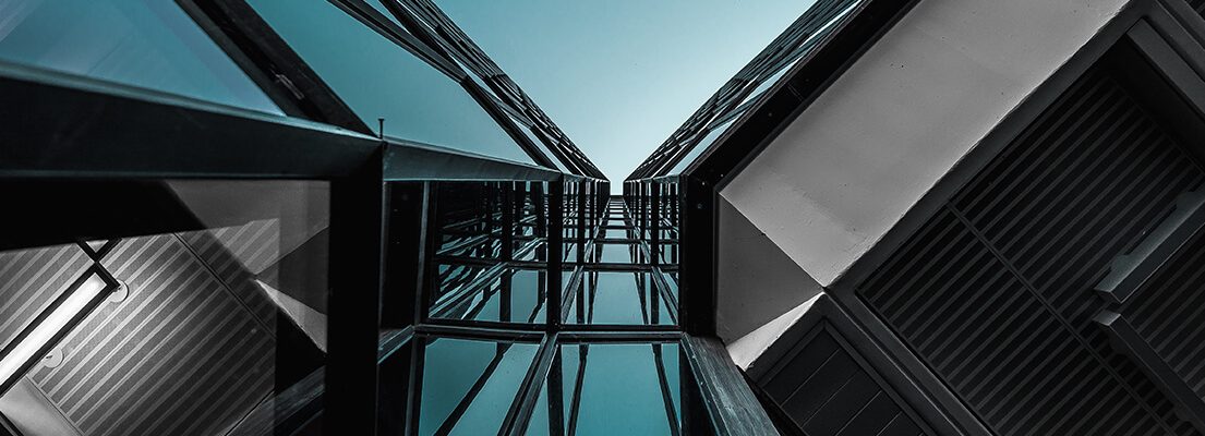 Looking up at a building