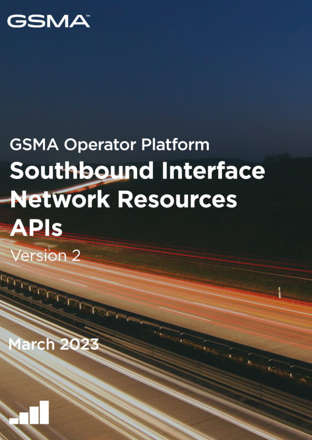 GSMA Operator Platform Group – Southbound Interface Network Resources APIs image