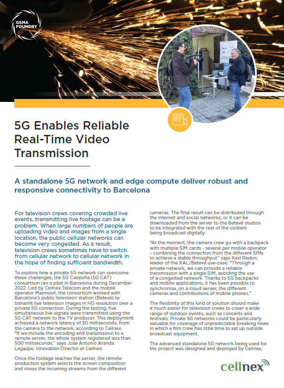 5G Enables Reliable Real-Time Video Transmission image