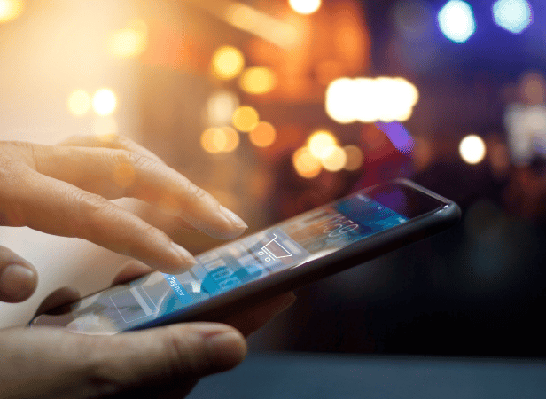 mobile phone being used