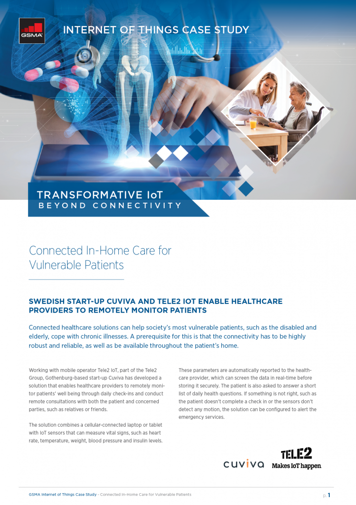 IoT Beyond Connectivity Case Study by Tele2 IoT: Connected In-Home Care for Vulnerable Patients image