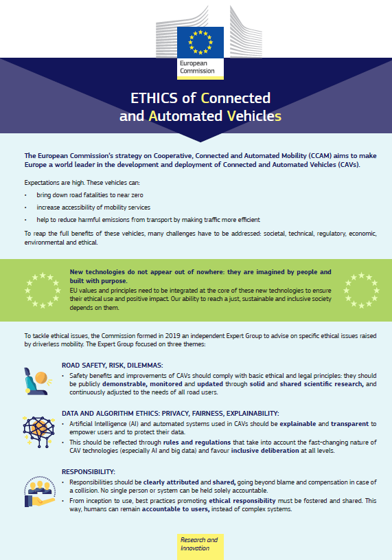 Ethics of Connected and Automated Vehicles – Factsheet image