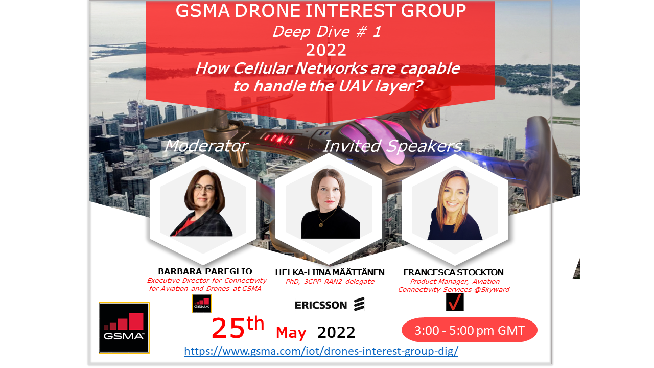 GSMA Drone Interest Group – Deep Dive #1 – How cellular networks are capable to handle the UAV layer