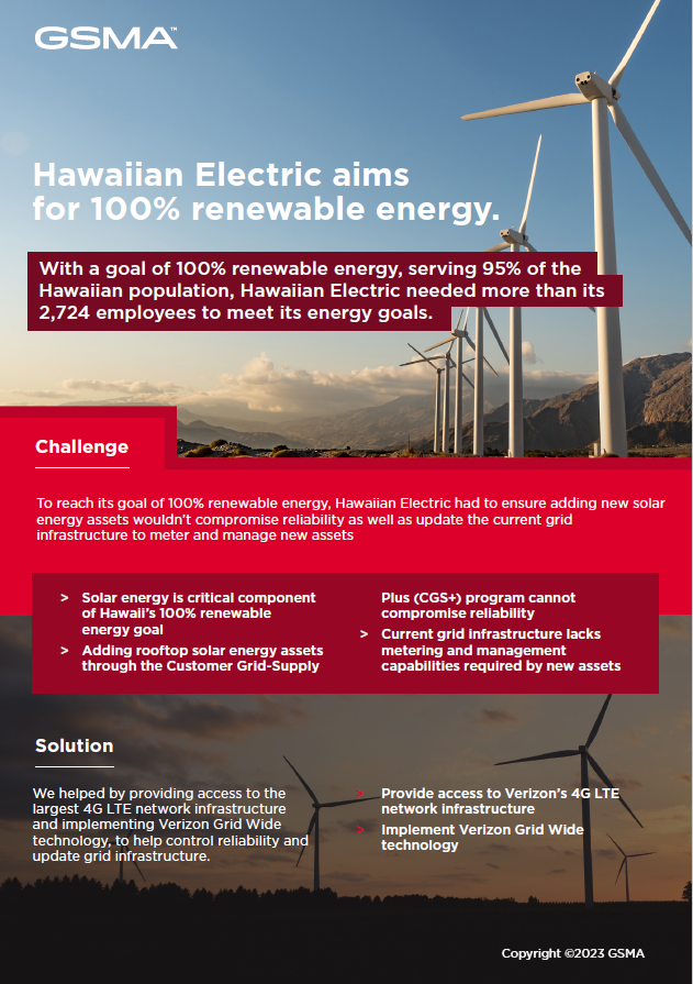 GSMA Hawaiian Electric aims for 100 renewable energy. of