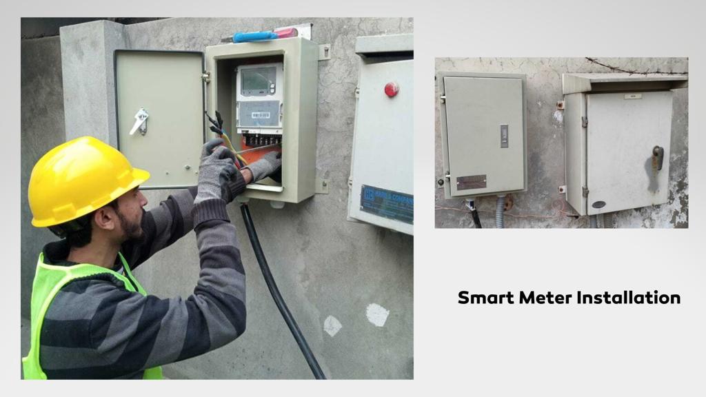 Photo of smart meters being installed at FINCA bank branches