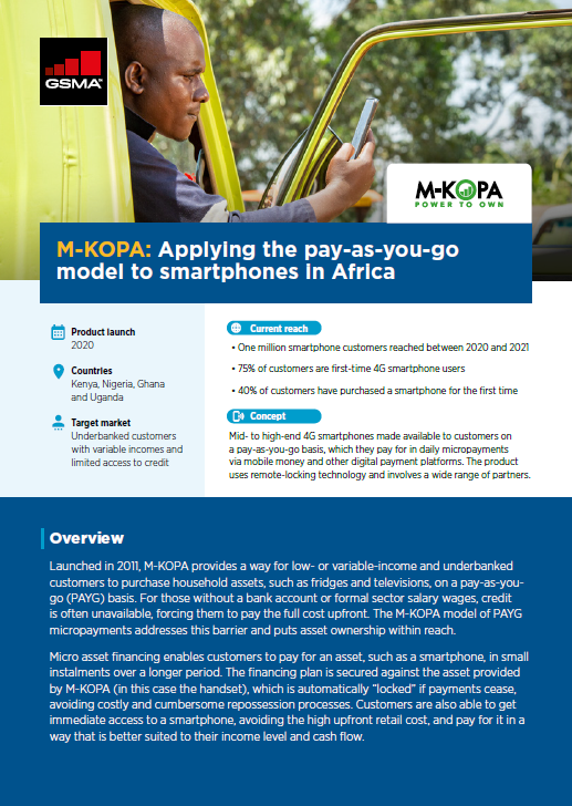 M-KOPA: Applying the pay-as-you-go model to smartphones in Africa image