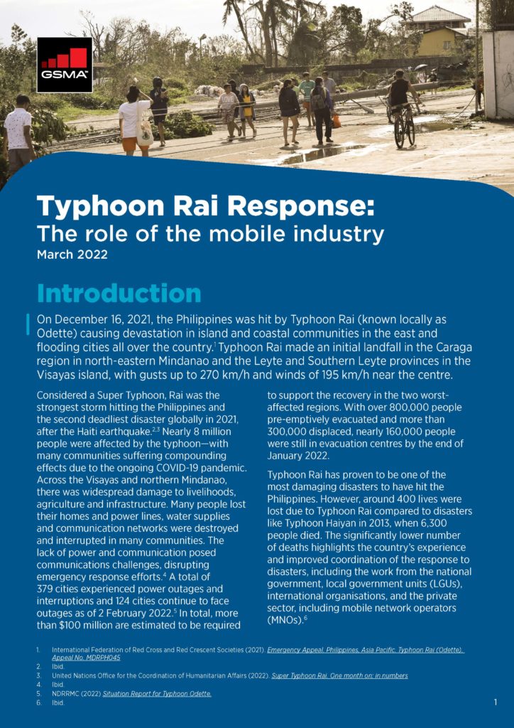 Typhoon Rai Response: The role of the mobile industry image