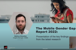 Matthew Shanahan presents the key findings of the Mobile Gender Gap Report 2022