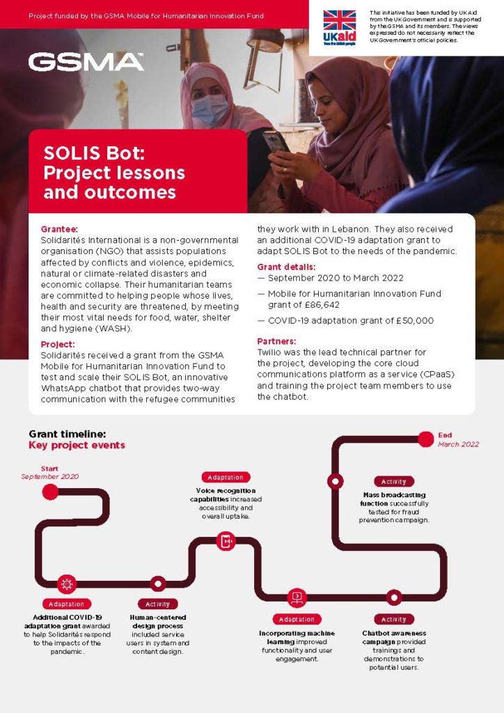 M4H Innovation Fund lessons and outcomes: SOLIS Bot image