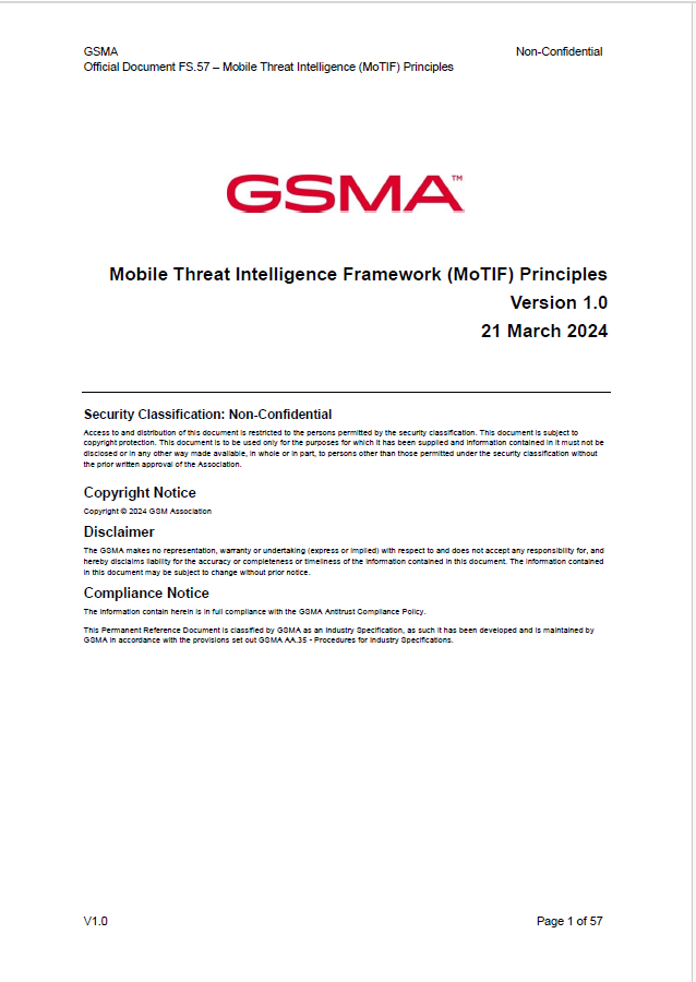 FS.57 Mobile Threat Intelligence Framework (MoTIF) Principles image