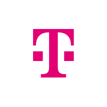 The image shows a magenta letter "T" centered on a white circular background.
