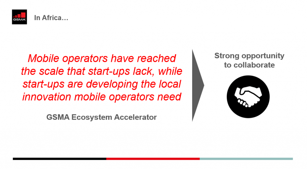 GSMA Ecosystem Accelerator slide we presented during Digital Teranga Days