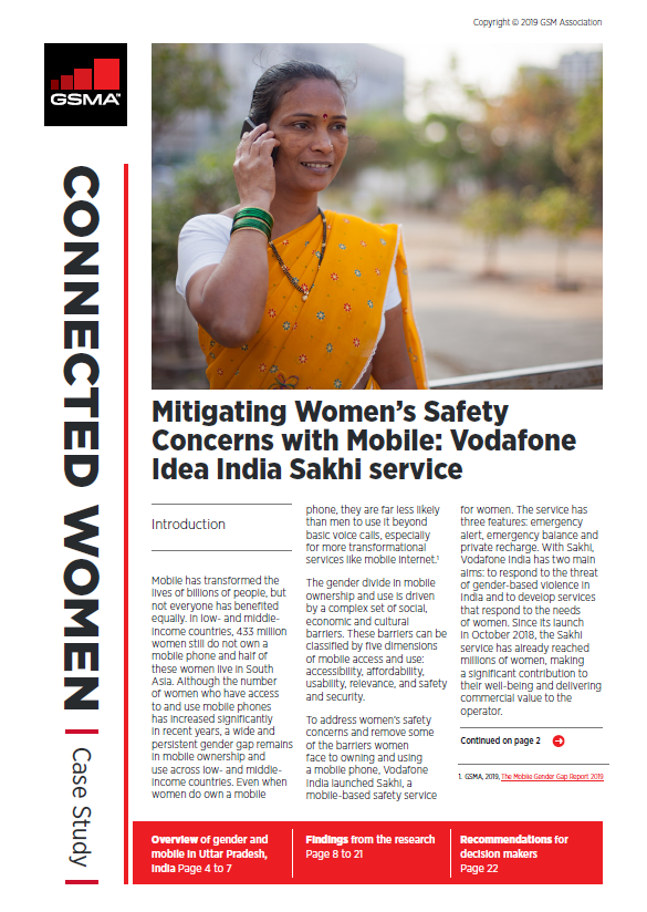 Mitigating Women’s Safety Concerns with Mobile: A Case Study of Vodafone Idea’s Sakhi service image