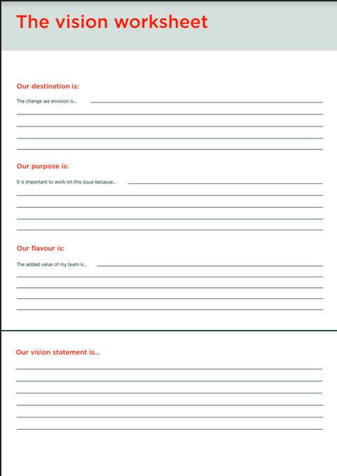 The vision worksheet