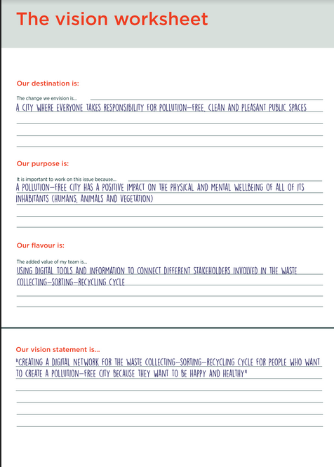 The vision worksheet