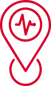 A red icon with an ecg on it for GSMA Mobile for Development.