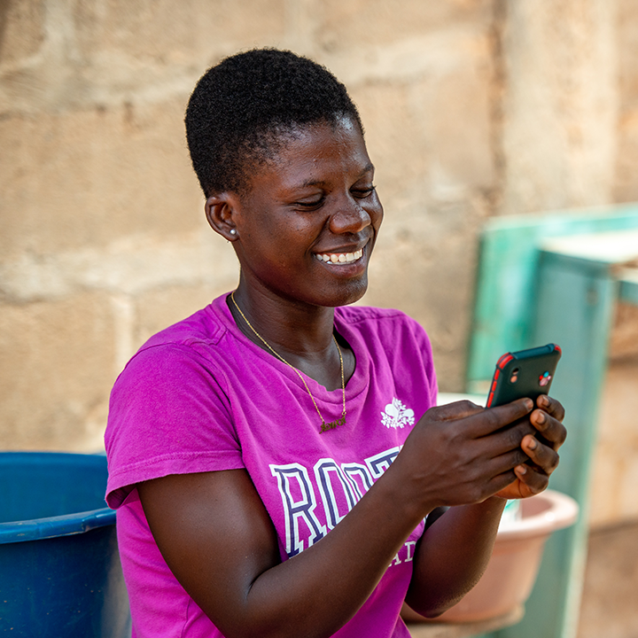 Women looking at a mobile phone