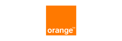 Orange logo with trademark symbol.