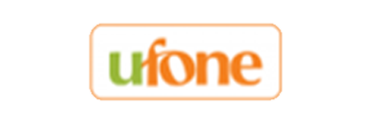 Ufone telecommunications company logo.