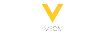 Golden "v" emblem above the word "vyon" in gray gradient.