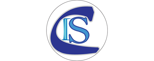 Logo featuring a stylized blue and navy "C" encircling the letters "IS" on a white background. The "C" is bold and prominent, and the "IS" is aligned within the open area of the "C", creating an integrated and cohesive design. The entire logo is enclosed within a thin black circle.