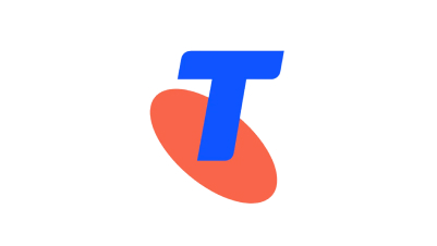 A bold, blue uppercase letter "T" is centered over a tilted, solid orange oval shape on a white background—its simple, modern design evokes the clarity and urgency of mobile-enabled early warning systems.