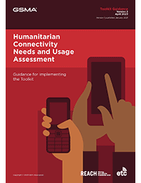 Cover of the CoNUA toolkit guide showing hands holding a mobile phone and a feature phone on a red background.