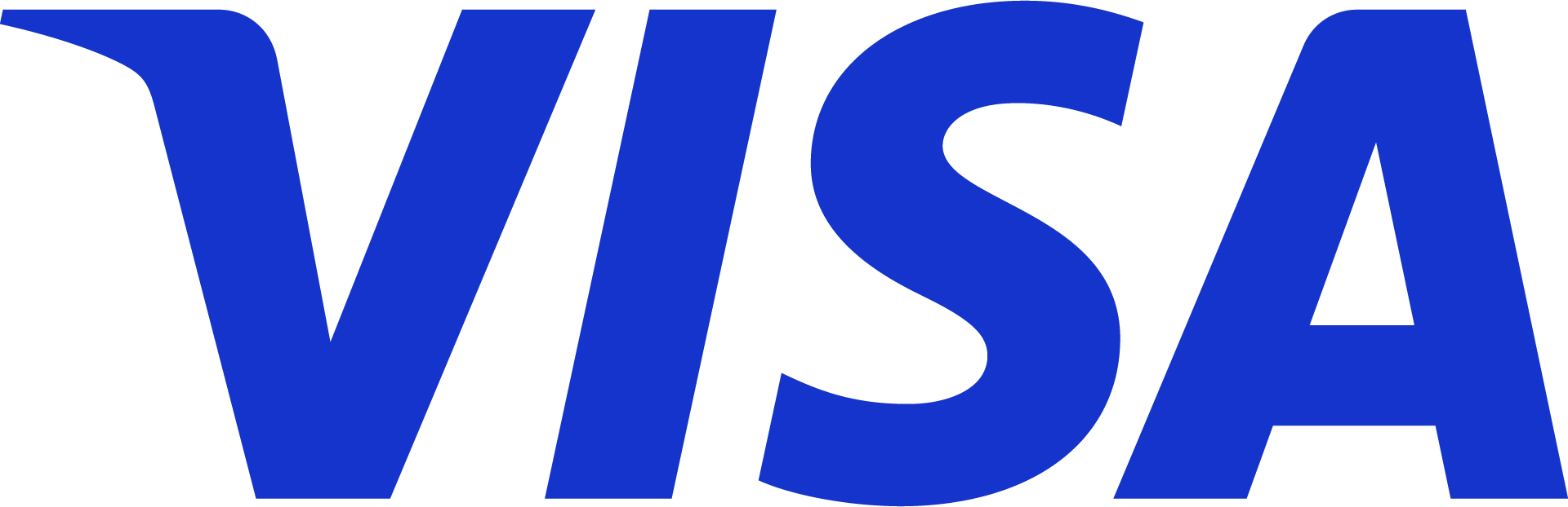 VISA logo in large, bold blue letters on a white background.