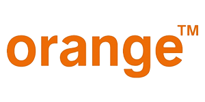 The image shows the word "orange" in lowercase letters. The text is in a bold, sans-serif font and is colored orange. A trademark symbol (™) appears in smaller font at the top right corner of the word. The background is plain white.