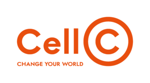 The image shows the Cell C logo with the text "Cell C" in bold, orange letters. The letter "C" is enclosed in a circle. Below, the tagline "Change Your World" is written in smaller, orange font. The background is white, highlighting the vibrant orange text.