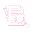 magnifying glass and paper symbol 