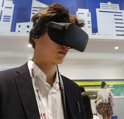 Man using an IoT VR headset