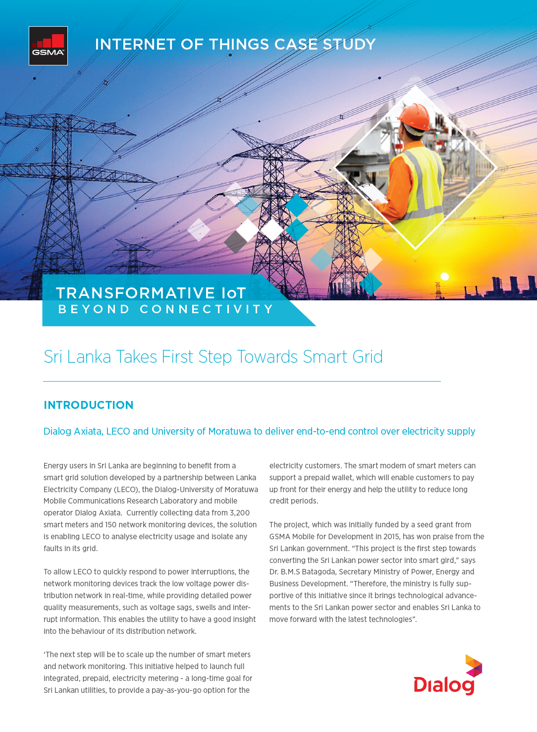 IoT Beyond Connectivity Case Study, by Dialog Axiata: Sri Lanka Takes First Step Towards Smart Grid image