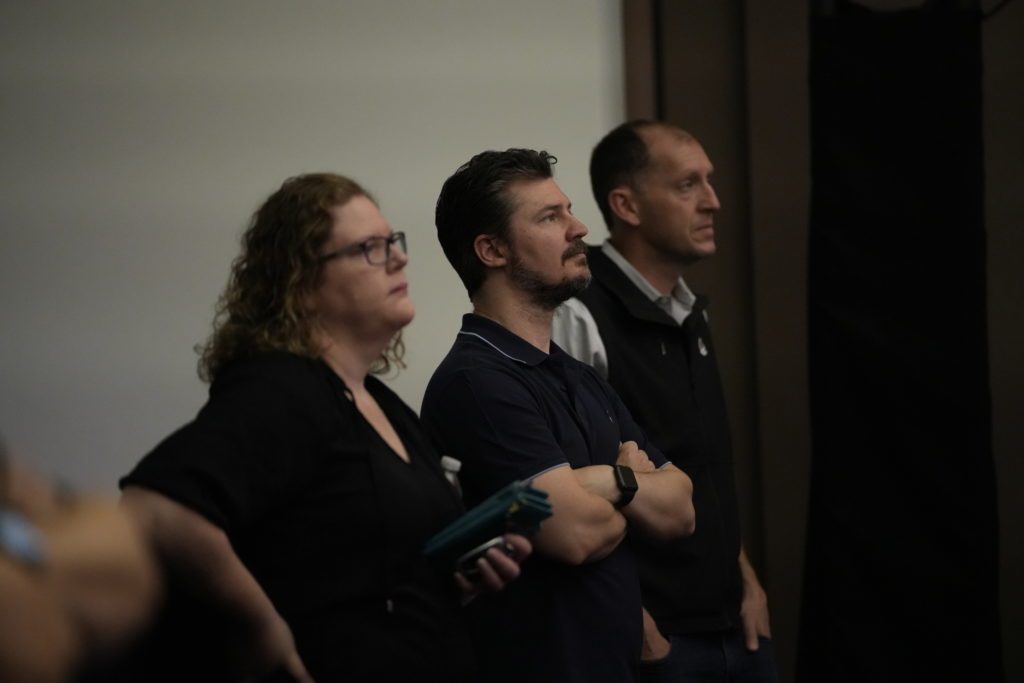 Audience looking on stage