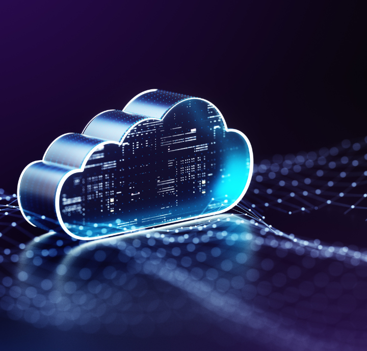Digital generated image of data cloud server.