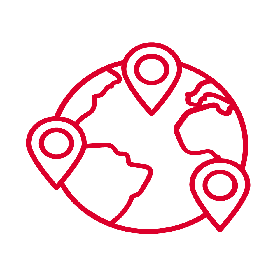 The earth and location symbols